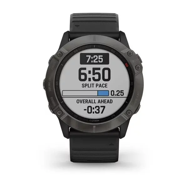 Garmin FENIX 6X SAPPHIRE Carbon Gray DLC Black Band